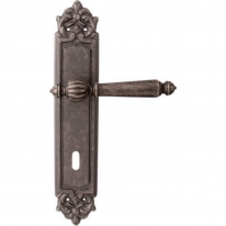 Дверная ручка на планке Melodia Mirella 235/229 Cab Серебро античное