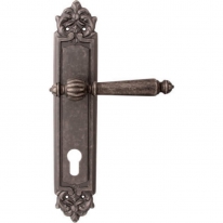 Дверная ручка на планке Melodia Mirella 235/229 Cyl Серебро античное