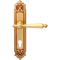 Дверная ручка на планке Melodia Mirella 235/229 Cyl Золото французское