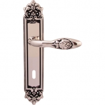 Дверная ручка на планке Melodia Rosa 243/229 Cab Серебро 925