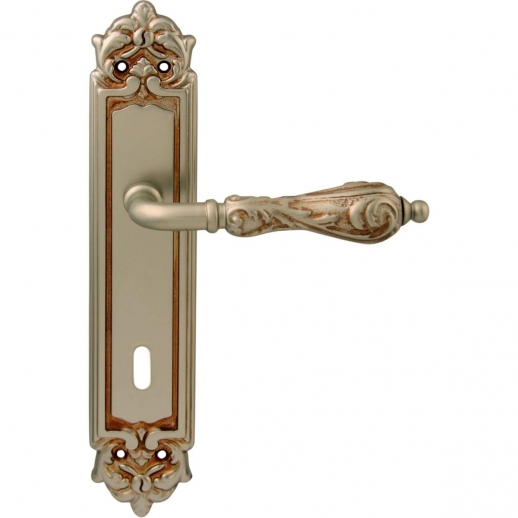 Дверная ручка на планке Melodia Libra 229/229 Cab Серебро французское