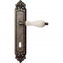 Дверная ручка на планке Melodia Ceramic 179/229 Cab Серебро античное