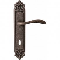 Дверная ручка на планке Melodia Laguna 132/229 Cab Серебро античное