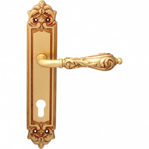 Дверная ручка на планке Melodia Libra 229/229 Cyl Золото французское