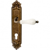 Дверная ручка на планке Melodia Ceramic 179/229 Cyl Бронза античная