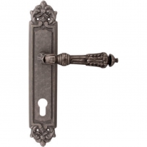 Дверная ручка на планке Melodia Samantha 292/229 Cyl Серебро античное