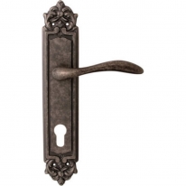 Дверная ручка на планке Melodia Laguna 132/229 Cyl Серебро античное