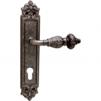 Дверная ручка на планке Melodia Gemini 230/229 Cyl Серебро античное