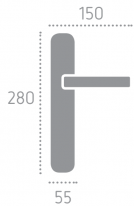 Дверная ручка на планке Melodia Siena Lines 404 Cyl/P 235 Серебро патинированное