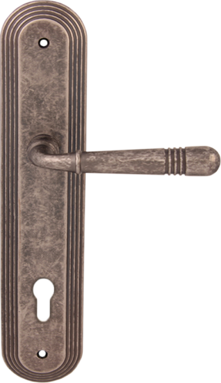 Дверная ручка на планке Melodia Alpha 293 Cyl/P 235 Серебро античное