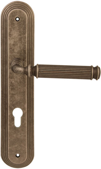 Дверная ручка на планке Melodia Rania 290 Cyl/P 235 Серебро античное