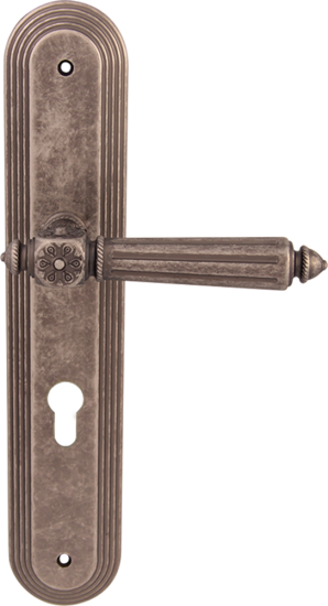 Дверная ручка на планке Melodia Nike 246 Cyl/P 235 Серебро античное