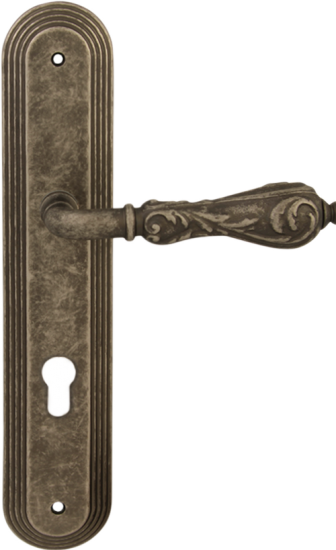 Дверная ручка на планке Melodia Libra 229 Cyl/P 235 Серебро античное