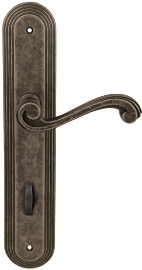 Дверная ручка на планке Melodia Cagliari 225 WC/P 235 Серебро античное