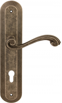 Дверная ручка на планке Melodia Cagliari 225 Cyl/P 235 Серебро античное