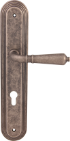 Дверная ручка на планке Melodia Antik 130 Cyl/P 235 Серебро античное
