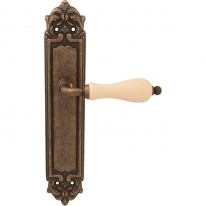 Дверная ручка на планке Melodia Ceramic 179Pass Бронза античная