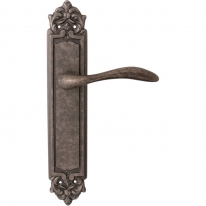 Дверная ручка на планке Melodia Laguna 132Pass Серебро античное