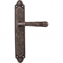 Дверная ручка на планке Melodia Alpha 293/158Pass Серебро античное