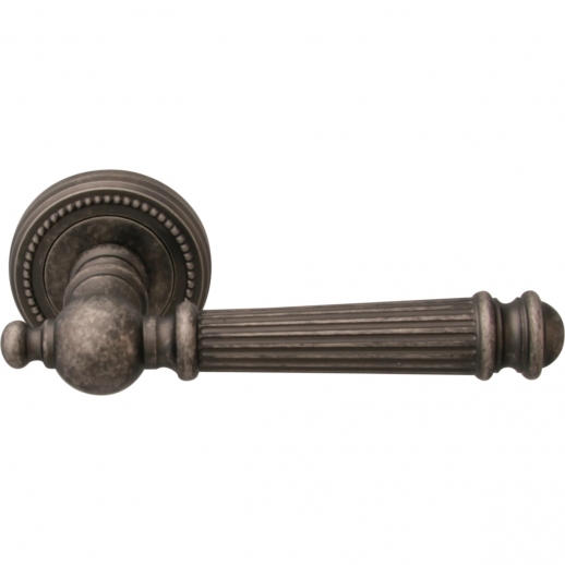 Дверная ручка на розетке Melodia Veronica 102/50L Серебро античное