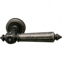 Дверная ручка на розетке Melodia Nike 246V Серебро античное