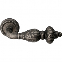 Дверная ручка на розетке Melodia Gemini 230D Серебро античное