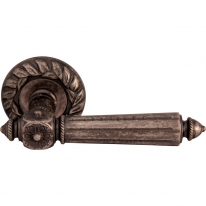 Дверная ручка на розетке Melodia Nike 246/60mm Серебро античное