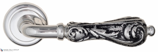 Дверная ручка Venezia MONTE CRISTO D1 натуральное серебро + черный