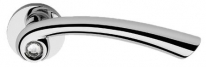 Дверная ручка LINEA CALI на круглой розетке "NAU CRYSTAL" 1549 RO 023 CR хром глянцевый