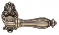 Дверная ручка LINEA CALI на фигурной розетке "ZAARA" 1535 RO 015 PM патина матовая