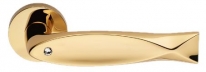 Дверная ручка LINEA CALI на круглой розетке "FISH CRYSTAL" 700 RO 023 OZ золото 24K глянцевое