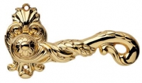 Дверная ручка LINEA CALI на фигурной розетке "POESIA" 1395 RO 015 OZ золото 24K глянцевое