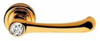 Дверная ручка LINEA CALI на круглой розетке "IDEA" 871 RO 103 OZ золото 24K глянцевое