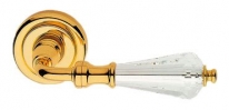 Дверная ручка LINEA CALI на круглой розетке "VERONICA" 900 RO 103 OZ золото 24K глянцевое