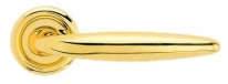 Дверная ручка LINEA CALI на круглой розетке KUBA 933 RO 103 OL глянцевая латунь