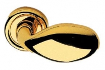 Дверная ручка LINEA CALI на круглой розетке "KUBA Pomolo" 936 RO 103 OZ золото 24K глянцевое