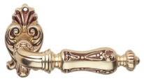 Дверная ручка LINEA CALI на фигурной розетке "SOLEIL" 1325 RO 015 OF французское золото