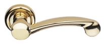 Дверная ручка LINEA CALI "NOTA" 1330 RO 103 на круглой розетке OZ золото 24K глянцевое