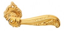 Дверная ручка LINEA CALI "NATURE" 1320 RO 018 на фигурной розетке OZ золото 24K глянцевое