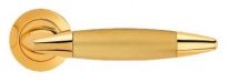 Дверная ручка LINEA CALI "HAVANA" 1080 RO 102  на круглой розетке OZ золото 24K глянцевое