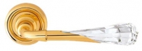 Дверная ручка LINEA CALI "GEMMA" 1120 RO 103 на круглой розетке OZ золото 24K глянцевое