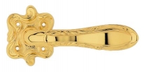Дверная ручка LINEA CALI на фигурной розетке "LIBERTY" 1160 RO 091 OZ золото 24K глянцевое
