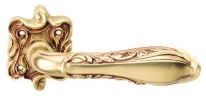 Дверная ручка LINEA CALI на фигурной розетке "LIBERTY" 1160 RO 091 OF золото французское, матовое
