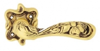 Дверная ручка LINEA CALI на фигурной розетке "ARTE" 1165 RO 091 OF золото французское, матовое
