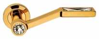 Дверная ручка LINEA CALI на круглой розетке "VIOLA" 1220 RO 102 OZ золото 24K глянцевое