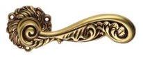 Дверная ручка LINEA CALI на фигурной розетке "ROCOCO" 1285 RO 078 OF золото французское, матовое