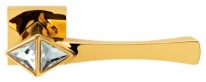 Дверная ручка LINEA CALI на квадратной розетке "COMETA" 1290 RO 019 OZ золото 24K глянцевое