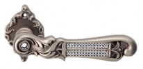 Дверная ручка LINEA CALI на фигурной розетке "TIFFANY" Swar 1307 RO 018 TM античное серебро