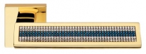 Дверная ручка LINEA CALI на квадратной розетке "RIFLESSO" MESH 1354 RO 019 OZ золото 24K глянцевое