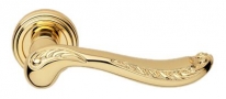 Дверная ручка LINEA CALI на круглой розетке "LADY" 1390 RO 011 OZ золото 24K глянцевое
